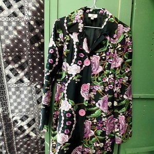 Embroidery Elegant Lined Dinner Coat